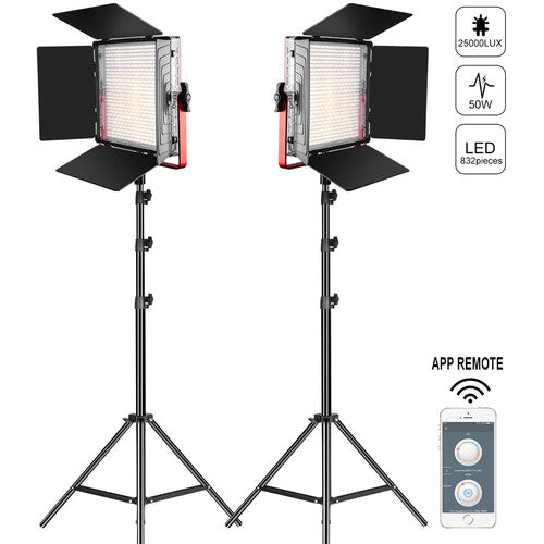 GVM MB832-2L Bi-Color LED 2-Light Kit with Stands