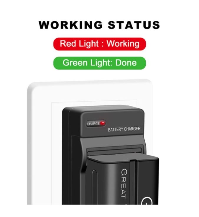 GVM NPF970 6600mAh Battery with Travel Charger