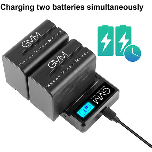 GVM NP-F970 6600mAh V-Mount Battery with USB Charger