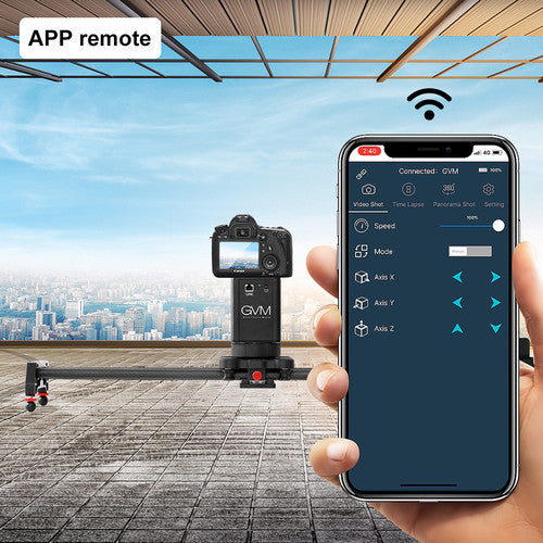 GVM 2D 2-Axis Wireless Carbon Fiber Motorized Slider with Bluetooth Remote (32"")