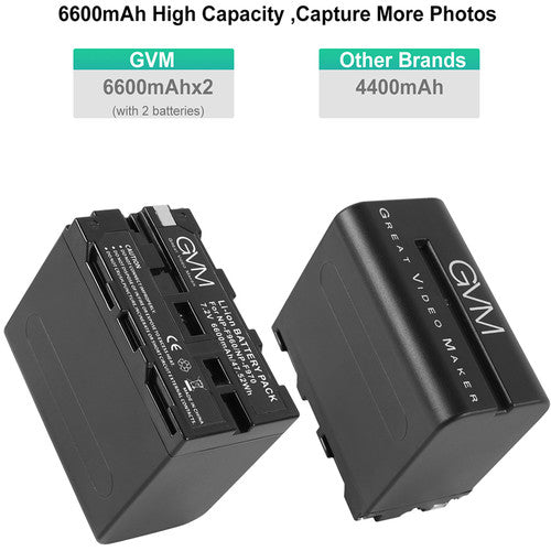 GVM NP-F970 6600mAh V-Mount Battery with USB Charger