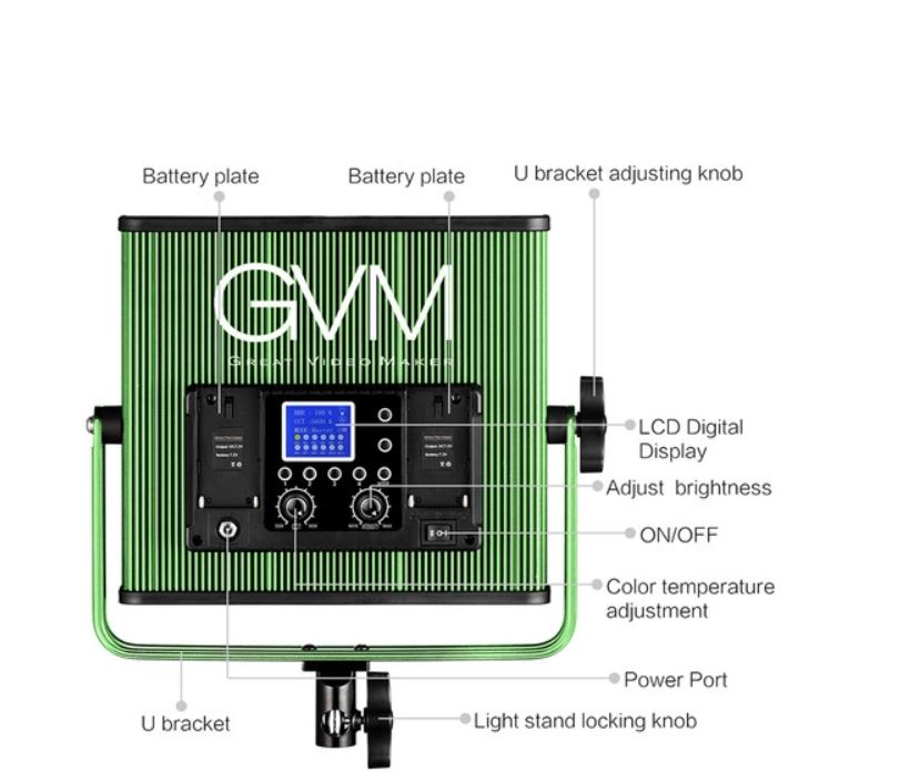 GVM 672S Bi-Color LED Video 2-Light Kit (Green)
