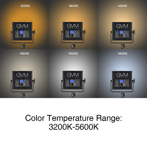 GVM 672S-B Bi-Color LED Video 3-Light Kit (Black)