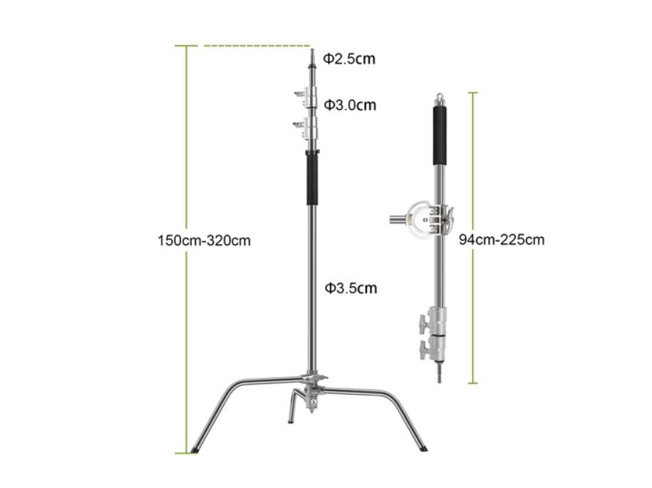 GVM C360 Turtle Base C-Stand and Cross Arm Boom Kit (10.5')