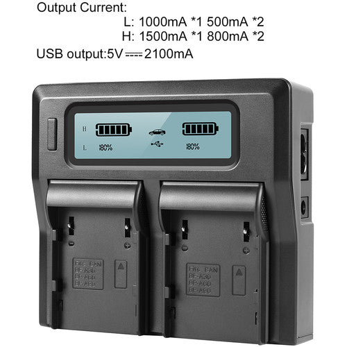 GVM Dual Charger with BP-A60 Battery for Canon C300 Mark II, C200 &amp; C200B (6800mAh)