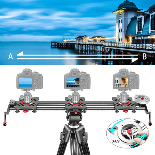 GVM GP-80FW Carbon Fiber Camera Slider with Flywheel (33"")