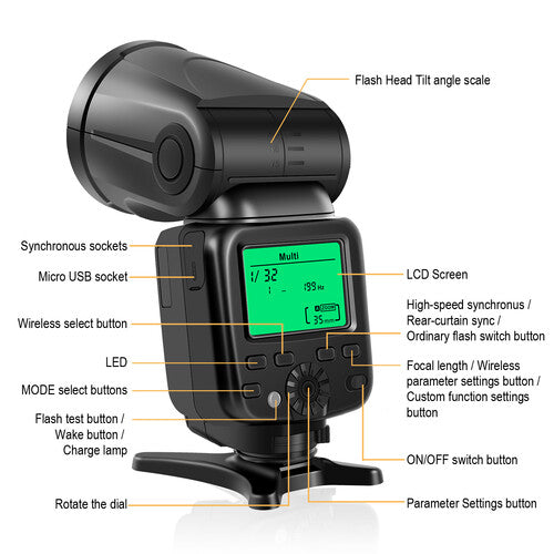 GVM Y1 TTL Li-Ion Flash For Canon Nikon Cameras