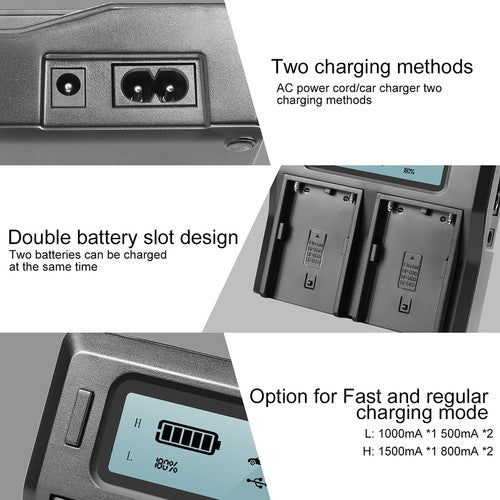 GVM BP-U65 5600mAh Battery with Charger for Sony PMW / PXW Series Cameras