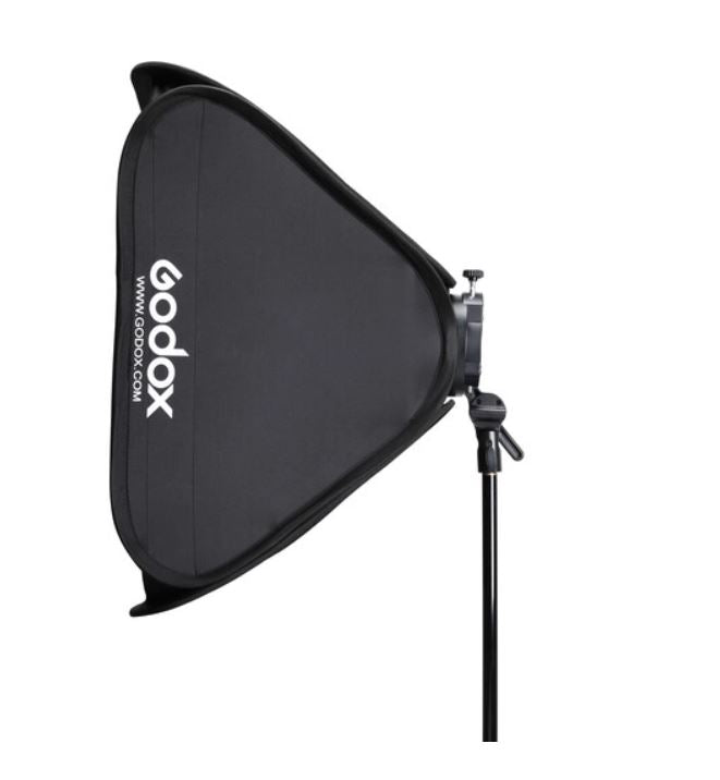 Godox S2 Bowens Mount Bracket with Softbox, Grid &amp; Carrying Bag Kit (23.6 x 23.6")