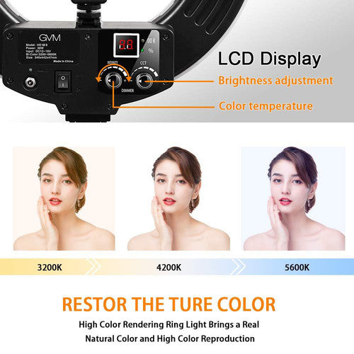 GVM HD-18S Bi-Color LED Ring Light (18"")