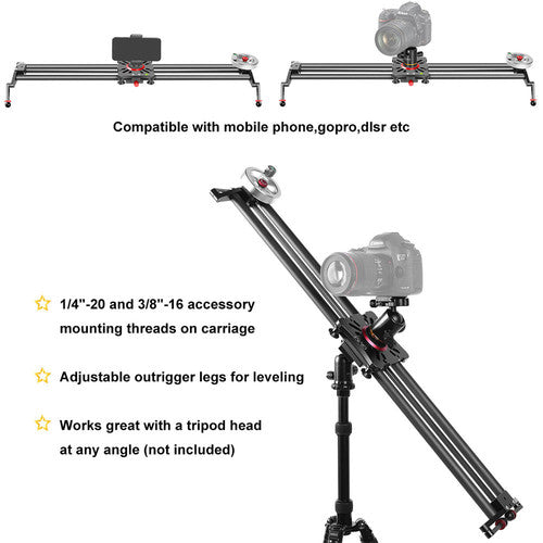 GVM GP-80FW Carbon Fiber Camera Slider with Flywheel (33"")