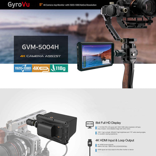 GyroVu Ultra Lightweight 5"" On-Camera Monitor