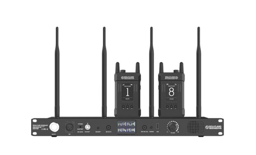 Hollyland Syscom 1000T-8B Full-Duplex Intercom System with Eight Beltpacks and Headsets