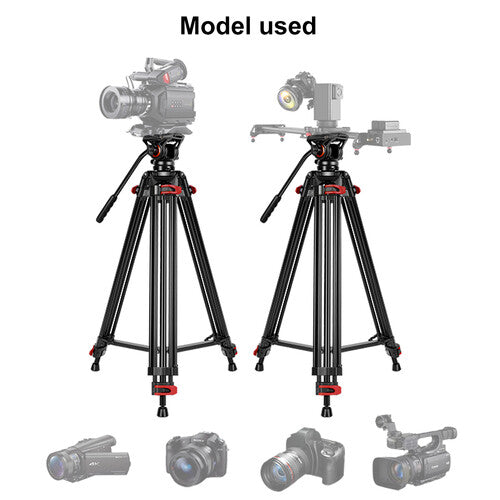 GVM JJL-JY Aluminum Video Tripod with Fluid Head