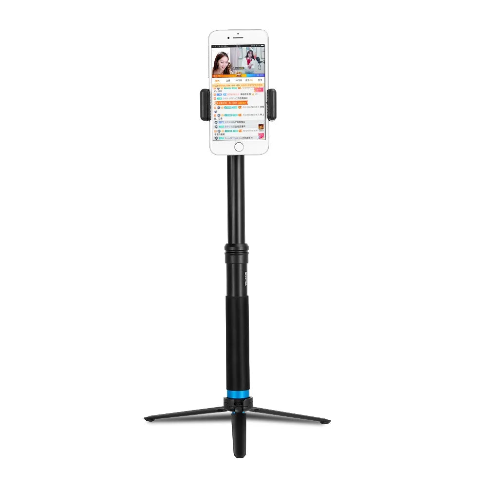 TELESIN GP-MNP-090-S Extendable Aluminum Alloy Selfie Stick with Tripod and Phone Clip for GoPro