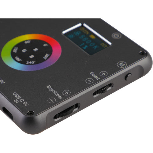 Phottix M200R RGB LED On-Camera Light Panel with USB Power Bank