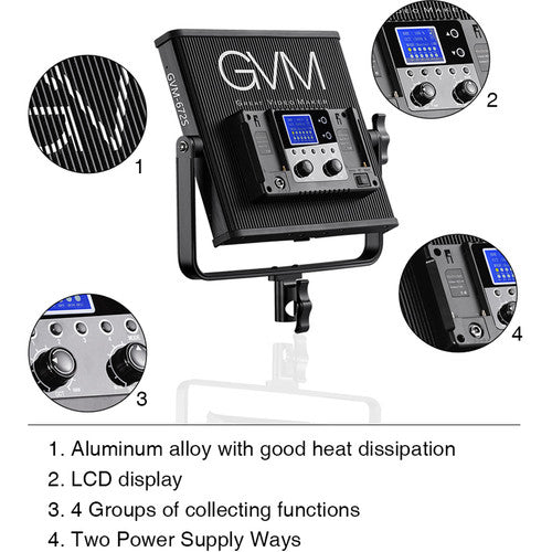 GVM 672S-B Bi-Color LED Video 3-Light Kit (Black)