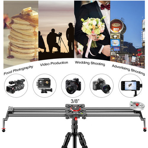 GVM GP-80FW Carbon Fiber Camera Slider with Flywheel (33"")