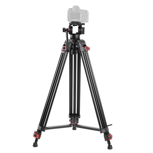 GVM JJL-JY Aluminum Video Tripod with Fluid Head