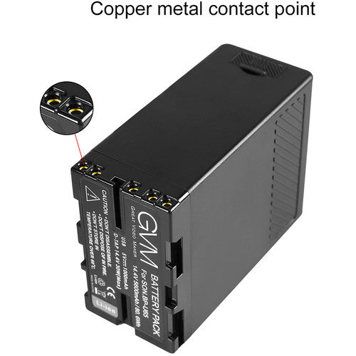GVM BP-U65 5600mAh Battery with Charger for Sony PMW / PXW Series Cameras