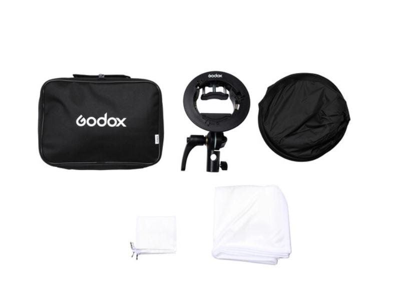 Godox S2 Bowens Mount Bracket with Softbox &amp; Carrying Bag Kit (23.6 x 23.6"")