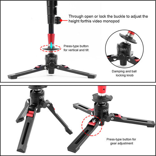 GVM G175 Aluminum 5-Section Monopod with Video Fluid Head