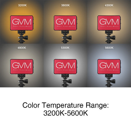 GVM 5S Professional Video Variable On-Camera Video Light LED Panel Kit