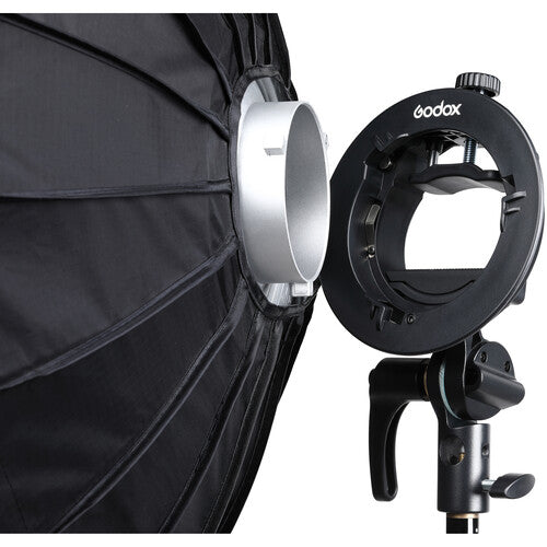 Godox S2 Bowens Mount Bracket with Softbox, Grid &amp; Carrying Bag Kit (23.6 x 23.6")