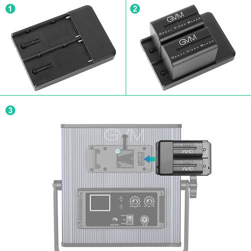 GVM NP-F970 6600mAh V-Mount Battery with USB Charger