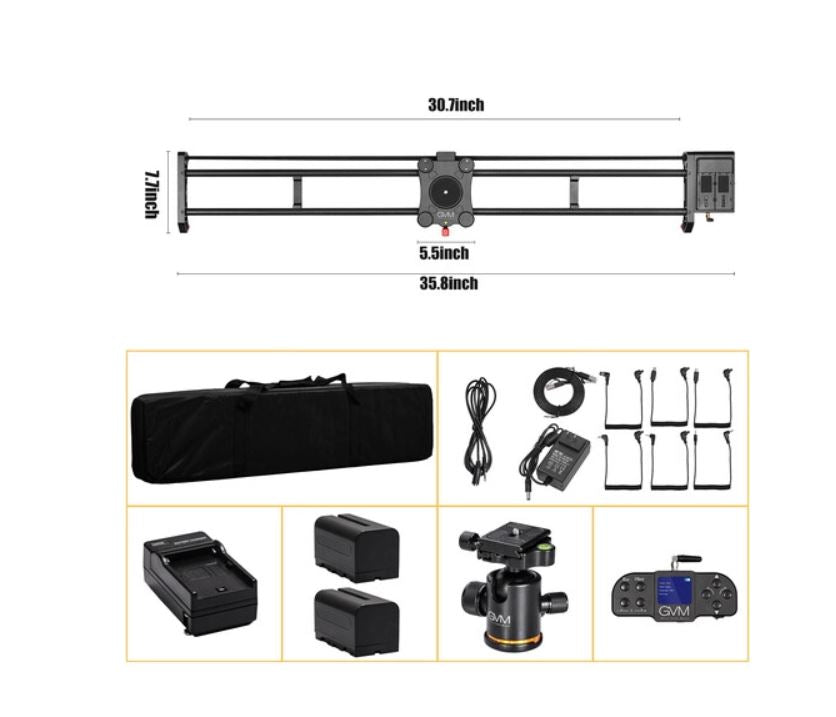 GVM GT-120WD Wireless Carbon Fiber Motorized Camera Slider (47"") with Bluetooth Remote