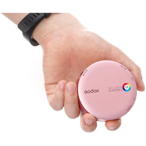 Godox Round Mini RGB LED Magnetic Light (Pink)