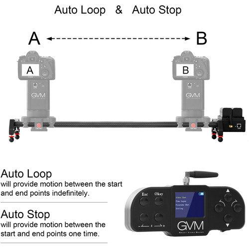 GVM 2D 2-Axis Wireless Carbon Fiber Motorized Slider with Bluetooth Remote (32"")