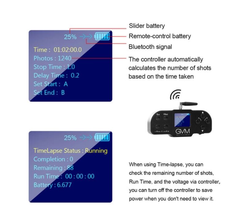 GVM GT-120WD Wireless Carbon Fiber Motorized Camera Slider (47"") with Bluetooth Remote