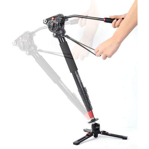 GVM G175 Aluminum 5-Section Monopod with Video Fluid Head
