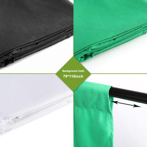 GVM P80S LED 4-Light Kit with Umbrellas, Softboxes and Backdrops