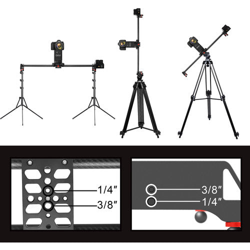 GVM 2D 2-Axis Wireless Carbon Fiber Motorized Slider with Bluetooth Remote (32"")