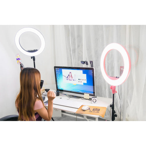 Godox LR160 Bi-Color Ringlight (Pink)