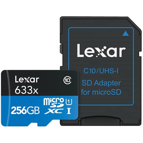 Lexar 256GB High-Performance 633x microSDHC™ UHS-I With Adapter