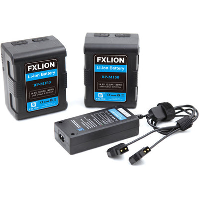 Fxlion BP-M150-KA Dual Square Compact Battery &amp; Charger Kit (148Wh, V-Mount)