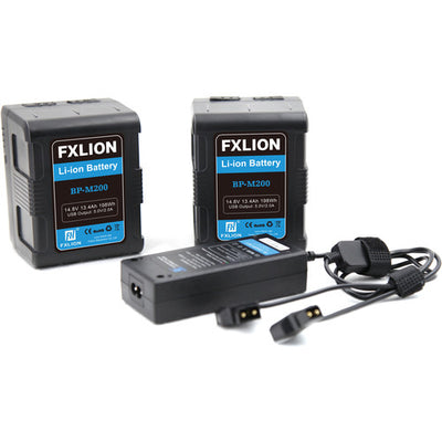 Fxlion BP-M200-KA Square Battery - 14.8V / 198Wh V-Mount Battery Kit