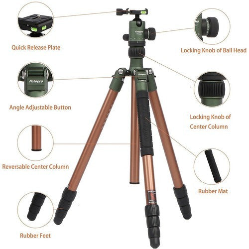 Fotopro X-GO Chameleon Tripod Kit with FPH-52Q Ball Head (Bronze with Matte Black)
