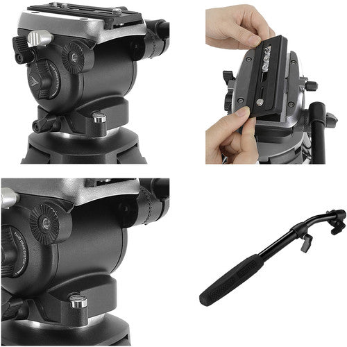 E-Image EK650 Professional Compact Tripod with Fluid Head (75mm)