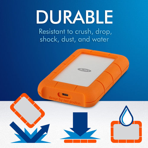 LaCie 2TB Rugged USB 3.0 Type-C External Hard Drive