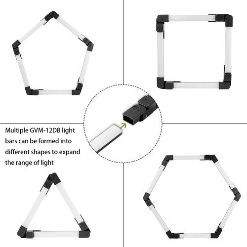 GVM-12D LED Ring Light Detachable Light Bars