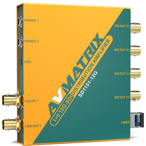 AVMATRIX SD1151-12G 12G-SDI 1X5 RECLOCKING DISTRIBUTION AMPLIFIER