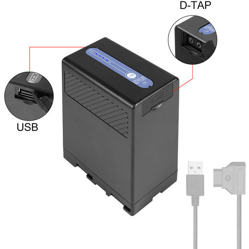GVM Dual Charger with BP-U65 5600mAh Battery for Sony PMW/PXW Series Cameras