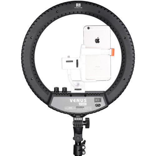 NANGUANG RING LIGHT V24C WITH MIRROR &amp; BRACKET BLACK