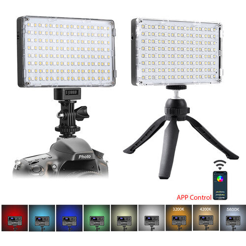 GVM RGB-10S On-Camera RGB LED Video 2-Light Kit