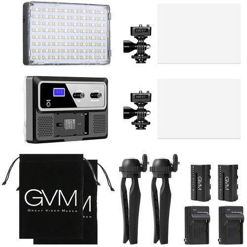 GVM RGB-10S On-Camera RGB LED Video 2-Light Kit