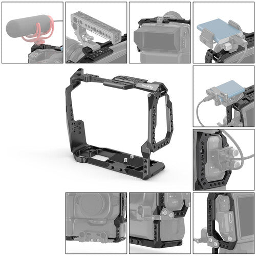 SMALLRIG CAMERA CAGE FOR BMPCC 4K &amp; 6K WITH BATTERY GRIP ATTACHED 2765